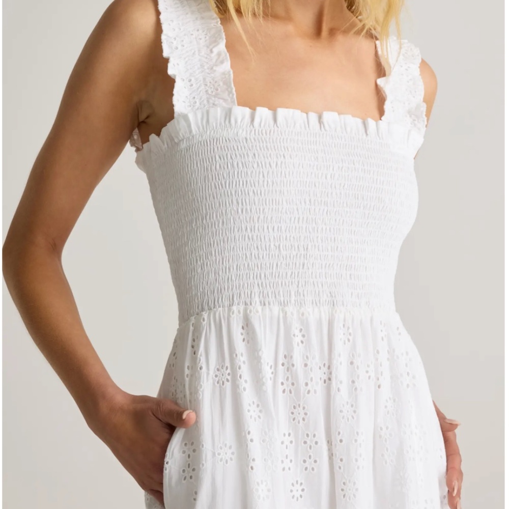NWT Quince Organic Cotton White Eyelet Sundress - Picture 2 of 5